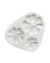 Load image into Gallery viewer, Clover leaves Silicone Mould lucky leaf St Patrick's Day Cake Fondant Sugarcraft Soap floral theme