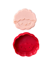 Load image into Gallery viewer, Farm animals head face cookie cutters debosser chicken horse lamb cow pig Moo