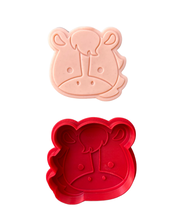Load image into Gallery viewer, Farm animals head face cookie cutters debosser chicken horse lamb cow pig Moo