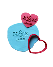 Load image into Gallery viewer, Customised Wedding cookie stamp - initals Date