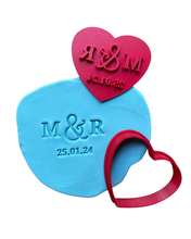 Load image into Gallery viewer, Customised Wedding cookie stamp - initals Date