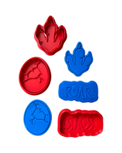 Load image into Gallery viewer, Dinosaurs foot print cookie cutter Roar dino egg stamp