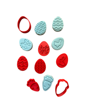 Load image into Gallery viewer, Mini easter cookie cutter fondant egg hunt cookie