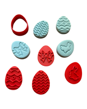 Load image into Gallery viewer, Mini easter cookie cutter fondant egg hunt cookie