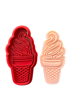 Load image into Gallery viewer, Ice Cream Cone Cookie Cutter Stamp mini cupcake topper Cone