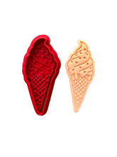 Load image into Gallery viewer, Ice Cream Cone Cookie Cutter Stamp mini cupcake topper Cone
