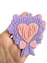 Load image into Gallery viewer, Thank you mum flower bouquet cookie cutter debosser mother&#39;s day
