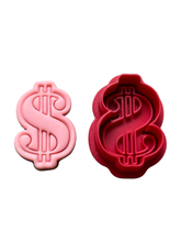 Load image into Gallery viewer, Dollar sign Cookie Cutter Stamp US Dollar Money Theme
