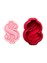 Load image into Gallery viewer, Dollar sign Cookie Cutter Stamp US Dollar Money Theme