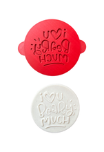 Load image into Gallery viewer, Love you bear much cookie cutters stamp daddy bear 2 tone stamp father's day