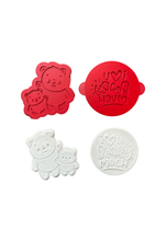 Load image into Gallery viewer, Love you bear much cookie cutters stamp daddy bear 2 tone stamp father's day