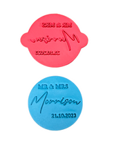 Load image into Gallery viewer, Custom Names Cookie Stamp Wedding Engagement Mr Mrs
