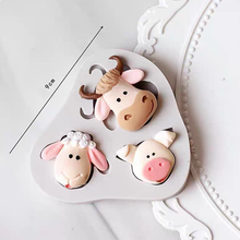 Load image into Gallery viewer, Farm animal Silicone Mould Cake Fondant Sugarcraft Soap lamb cow pig sheep