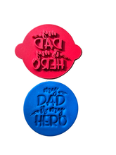 Load image into Gallery viewer, Super Hero father cape dad cookie cutter stamp Father&#39;s day
