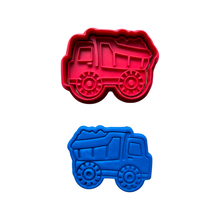 Load image into Gallery viewer, Construction theme cookie cutter embosser Road Dump Truck Excavator Concrete mixer/cement truck