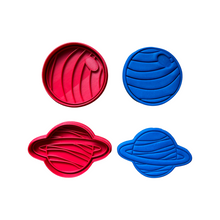 Load image into Gallery viewer, Space Elements Cookie Cutter Stamp Flying Saucer Rocket ship Spacecraft Planet