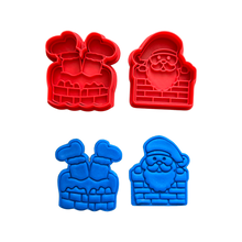 Load image into Gallery viewer, Santa Claus Cookie Cutter Stamp stuck in the chimney