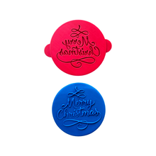 Load image into Gallery viewer, Merry Christmas Cookie Debosser cookies for Santa dear Santa I can explain popped stamp