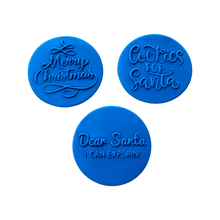 Load image into Gallery viewer, Merry Christmas Cookie Debosser cookies for Santa dear Santa I can explain popped stamp