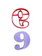 Load image into Gallery viewer, Number 0-9 Cookie Cutter Stamp classic font Mini Large jumbo size