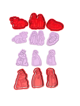 Load image into Gallery viewer, Traditional Christmas Nativity Scene Cookie Cutter Stamp Merry Christmas Baby Jesus Cross