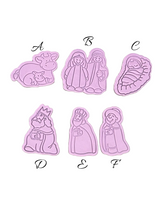 Load image into Gallery viewer, Traditional Christmas Nativity Scene Cookie Cutter Stamp Merry Christmas Baby Jesus Cross