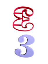 Load image into Gallery viewer, Number 0-9 Cookie Cutter Stamp classic font Mini Large jumbo size