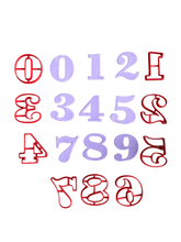 Load image into Gallery viewer, Number 0-9 Cookie Cutter Stamp classic font Mini Large jumbo size