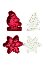 Load image into Gallery viewer, Science Cookie Cutter Stamp Bulb Test Tube Solar System Magnifying Glass Flask Virus Microscope Magnet
