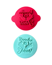 Load image into Gallery viewer, Ramadan is near Cookie stamp lantern moon Arabic raised stamp Fondant embosser debosser lantern moon Arabic