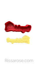 Load image into Gallery viewer, Congratulations cookie cutter Class of 2023 cookie debosser raised stamp graduation cap