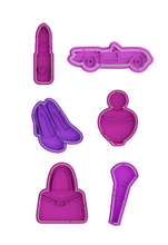 Load image into Gallery viewer, High heel car lip stick bag perfume brush cookie cutter lady party Barbie theme