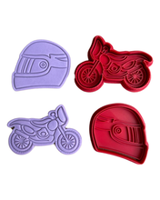 Load image into Gallery viewer, Motorbike Cookie Cutter Stamp glove Classic Race Dirt bike MotoGP Sport Bike trophy Cruiser Off-Road
