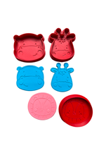 Load image into Gallery viewer, Safari Animals Head Cookie Cutter Stamp Lion Monkey Giraffe Hippopotamus Elephant