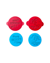 Load image into Gallery viewer, Father's day cookie stamps debosser- dad son fist best friend for life