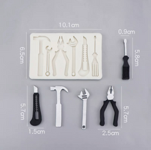 Load image into Gallery viewer, tool silicone mould - father's day - knife, hammer, spanner, and screw driver