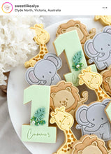 Load image into Gallery viewer, Safari theme animals cookie cutter fondant embosser - Zoo Lion Elephant Zebra Monkey Hippo Giraffe Jungle animal