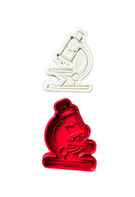 Load image into Gallery viewer, Science Cookie Cutter Stamp Bulb Test Tube Solar System Magnifying Glass Flask Virus Microscope Magnet