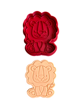 Load image into Gallery viewer, Safari Animals Cookie Cutter Stamp Lion Monkey Hippo Giraffe Hippopotamus Elephant