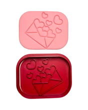 Load image into Gallery viewer, Happy Valentines Day Cookie Cutter Stamp Teddy Bear with Cup Love Letter Multiple Hearts