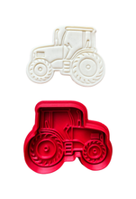 Load image into Gallery viewer, Farm elements cookie cutters and stamps tractor hay scarecrow
