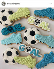 Load image into Gallery viewer, Football soccer Cookie Cutter Stamp shoes jersey goal love