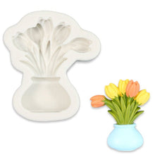Load image into Gallery viewer, vase tulip mould fondant sugarcraft soap mother's day