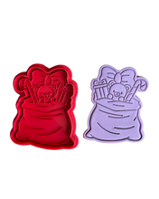 Load image into Gallery viewer, Cute Christmas Bear in santa sack Cookie Cutter Stamp Fondant Embosser Xmas