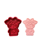 Load image into Gallery viewer, Christmas Reindeer girl Xmas baby Cookie Cutter Stamp Rudolph