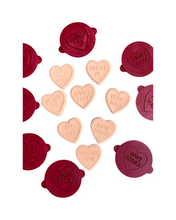 Load image into Gallery viewer, Anti Valentine's candy hearts cookie Debosser Galentines day Cookie Cutter Stamp Divorce conversation messages