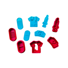 Load image into Gallery viewer, Medical themed cookie cutter Stamp band-aid needle nurse scrub hat