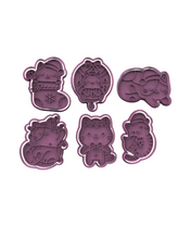Load image into Gallery viewer, Christmas Cat Cookie Cutter Stamp Wreath bauble Cat Gingerbread man Hat