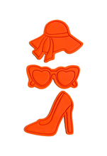 Load image into Gallery viewer, Highheel Hat sunglass cookie cutter lady party Barbie theme