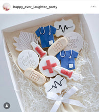 Load image into Gallery viewer, Medical themed cookie cutter Stamp band-aid needle nurse scrub hat